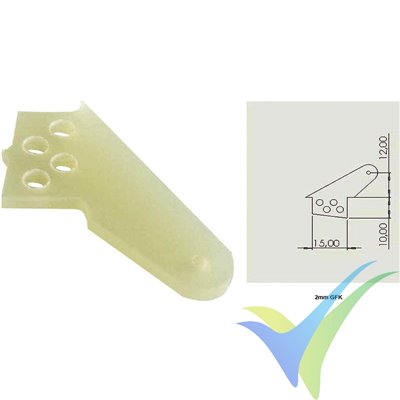 25mm fibreglass control horn, 10 pcs