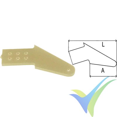 Escuadra de mando (horn) 45mm fibra de vidrio, 10 uds