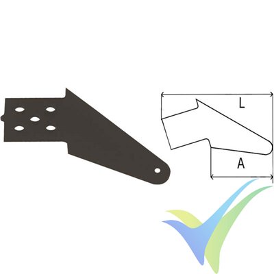 55mm black fibreglass control horn, 10 pcs