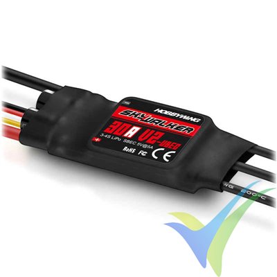 HobbyWing Skywalker 30A V2 brushless ESC, 3S-4S, BEC 5A, 33g