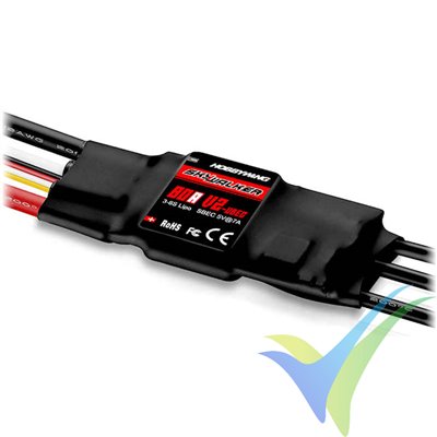 HobbyWing Skywalker 80A V2 brushless ESC, 3S-6S, BEC 7A, 79g