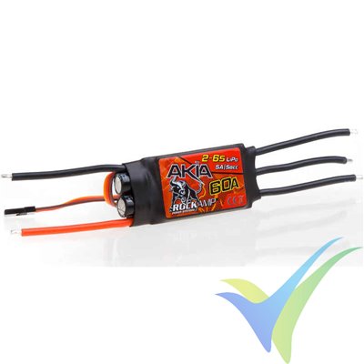 Rockamp Akia 60A brushless ESC, 2S-6S, BEC 5A, 44g