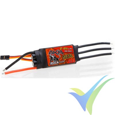Rockamp Akia 50A brushless ESC, 2S-6S, BEC 5A, 44g
