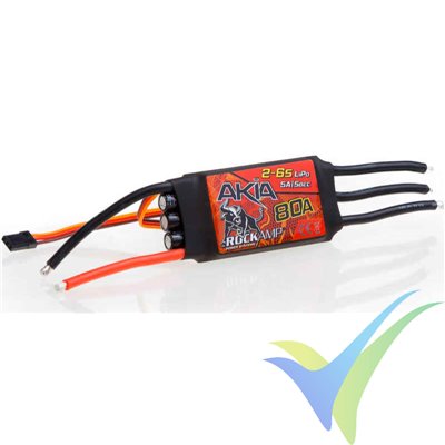 Variador brushless Rockamp Akia 80A, 2S-6S, BEC 5A, 82g