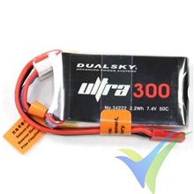 Dualsky Xpower ULTRA LiPo battery 300mAh (2.22Wh) 2S1P 50C 27g JST BEC