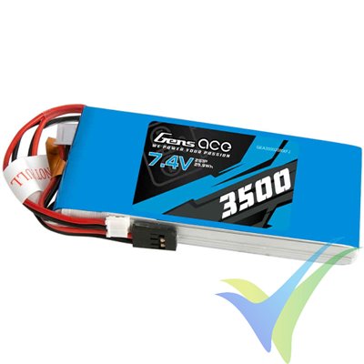 Gens ace 3500mAh 7.4V RX 2S1P Lipo Battery Pack / RX/ TX