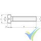 Tornillo M6x10, cabeza cilíndrica ranurada, nylon, DIN-84, 1 ud