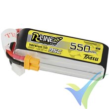 Batería LiPo Tattu R-Line - Gens ace 550mAh (8.14Wh) 4S1P 95C 60g XT30