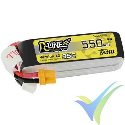 Batería LiPo Tattu R-Line - Gens ace 550mAh (8.14Wh) 4S1P 95C 60g XT30