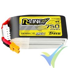 Batería LiPo Tattu R-Line - Gens ace 750mAh (11.1Wh) 4S1P 95C 82g XT30