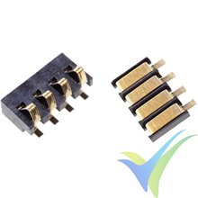 SMD 4 pin connector with spring contact, pair