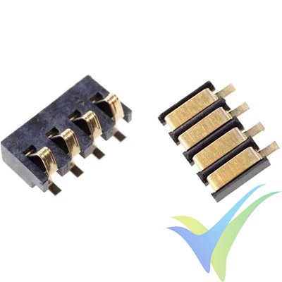 EC2 connector, 2mm, gold plated, male and female