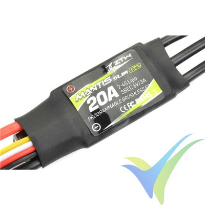 Variador brushless ZTW Mantis Slim G2 20A, 2S-4S, SBEC 3A, 11g