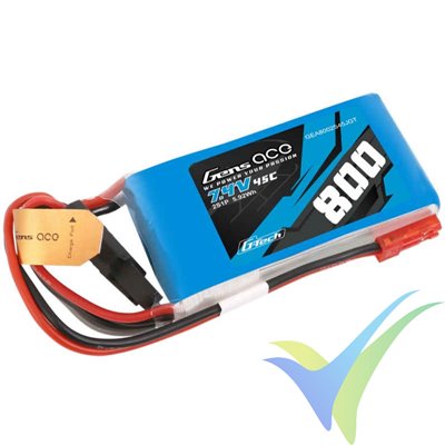 Batería LiPo Gens ace G-Tech 800mAh (5.92Wh) 2S1P 45C 53g JST-SYP