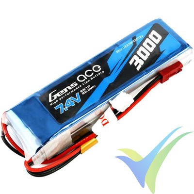 Gens ace LiPo battery 3000mAh (22.2Wh) TX 2S1P 128g JST-SYP
