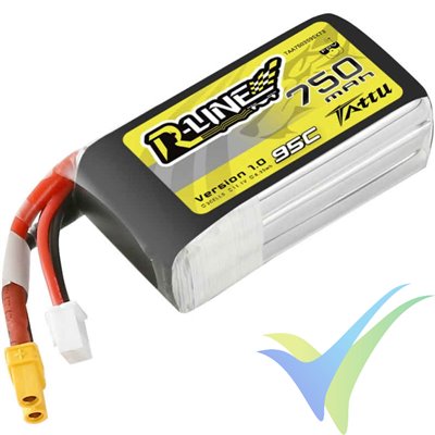 Tattu R-Line - Gens ace LiPo battery 750mAh (8.33Wh) 3S1P 95C 62g XT30
