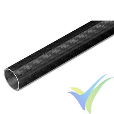 Tubo cilíndrico de carbono enrollado Ø20x18mm x 1m