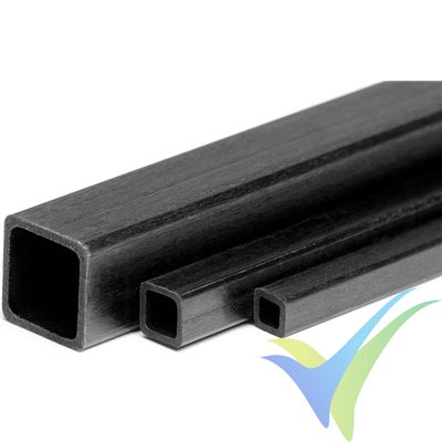 Square carbon tube with inner square, 8x8mm, 7x7mm, 1m