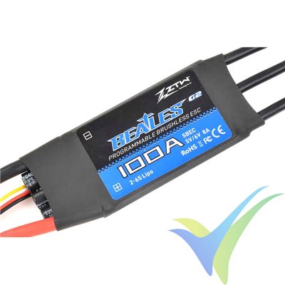 Variador brushless ZTW Beatles G2 100A, 2S-6S, SBEC 8A, 80g