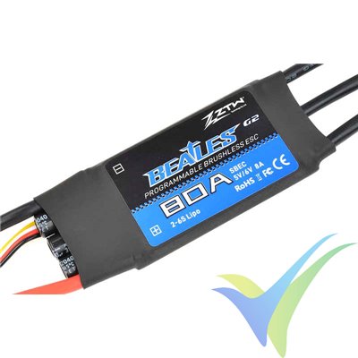 ZTW Beatles G2 80A brushless ESC, 2S-6S, SBEC 8A, 75g