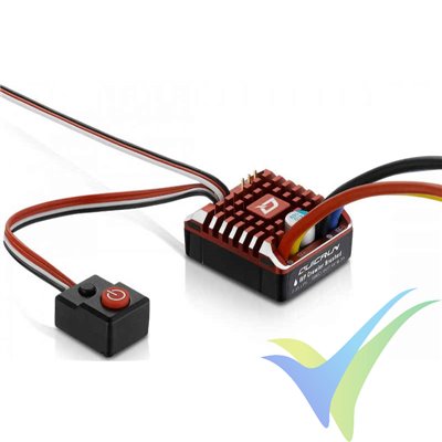 Variador para motor con escobillas (brushed) coche crawler, Hobbywing QuicRun WP-1080-Brushed 80A, 2S-3S, BEC 3A, 58.5g