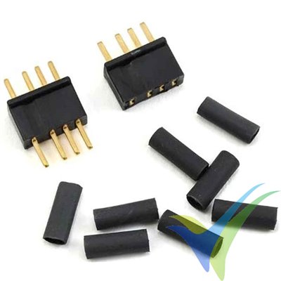 Conector DEANS micro 4 pines negro, pareja