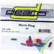 Conector DEANS micro 4 pines rojo, pareja