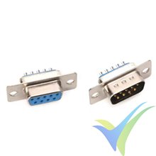 Conector Sub-D 9 pines, macho y hembra