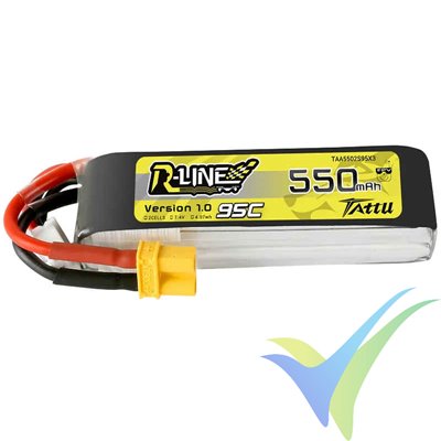 Tattu R-Line - Gens ace LiPo battery 550mAh (4.07Wh) 2S1P 95C 30g XT30