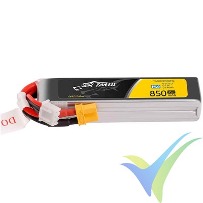 Tattu - Gens ace HV LiPo battery 850mAh (6.46Wh) 2S1P 95C 40g XT30 (formato largo)