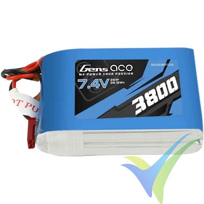 Gens ace LiPo battery 3800mAh (28.12Wh) TX 2S1P 140g JST-SYP