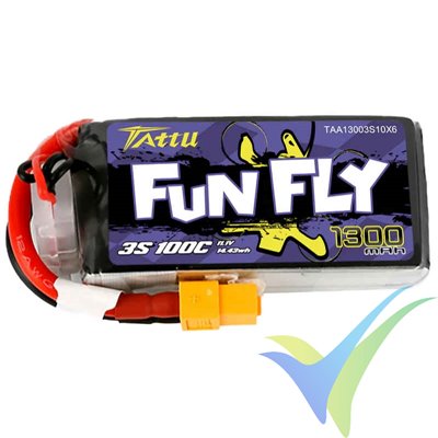 Tattu Funfly - Gens ace LiPo battery 1300mAh (14.43Wh) 3S1P 100C 113g XT60