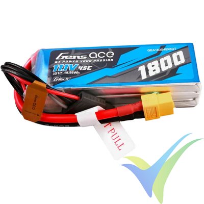 Gens ace G-Tech LiPo battery 1800mAh (19.98Wh) 3S1P 45C 153g XT60