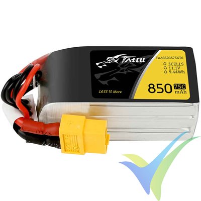 Tattu - Gens ace LiPo battery 850mAh (9.44Wh) 3S1P 75C 85g XT60
