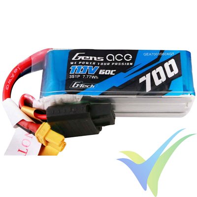 Gens ace G-Tech LiPo battery 700mAh (7.77Wh) 3S1P 60C 55g XT30