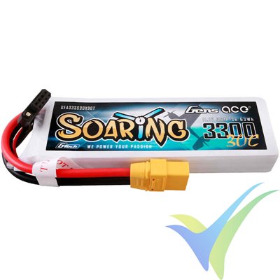 Batería LiPo Gens ace G-Tech Soaring 3300mAh (36.63Wh) 3S1P 30C 255g XT90