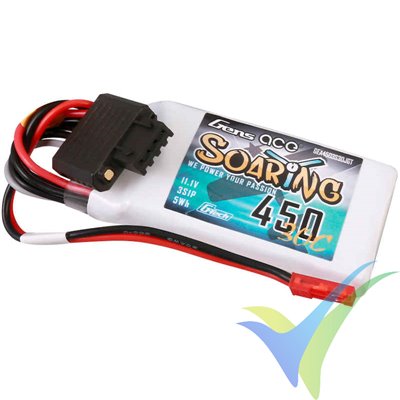 Batería LiPo Gens ace G-Tech Soaring 450mAh (5Wh) 3S1P 30C 43g JST-SYP