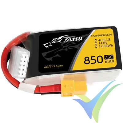 Tattu - Gens ace LiPo battery 850mAh (12.58Wh) 4S1P 75C 109g XT60