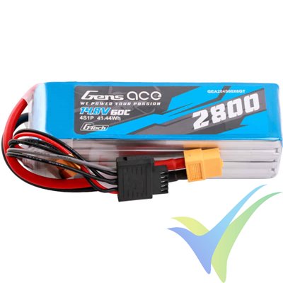 Gens ace G-Tech Soaring LiPo battery 2800mAh (41.44Wh) 4S1P 60C 284g XT60