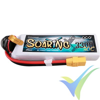 Batería LiPo Gens ace G-Tech Soaring 3300mAh (48.84Wh) 4S1P 30C 331g XT90