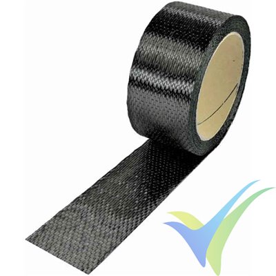 Cinta fibra carbono 45mm unidireccional 300g/m², 6k, rollo 5m