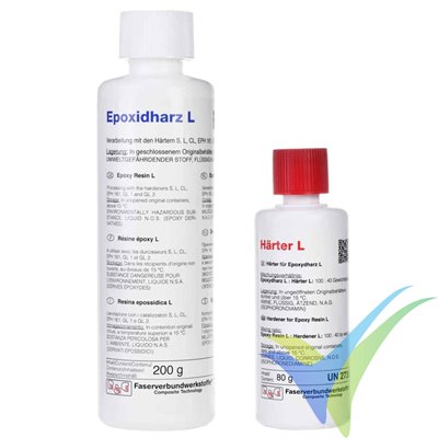 Kit resina epoxi L + endurecedor L, 40 min, 280g