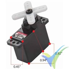 Servo analógico Hitec HS-65HB+ Mighty Feather, 11.2g, 2.2Kg.cm, 0.11s/60º, 4.8V-6V