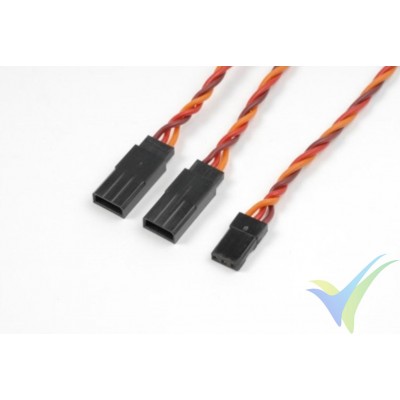 Cable trenzado Y para servos JR/Hitec - 30cm - 0.33mm2 (22AWG) 60 venillas
