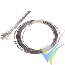 Steel braided cable 1mm with jacket, 10m