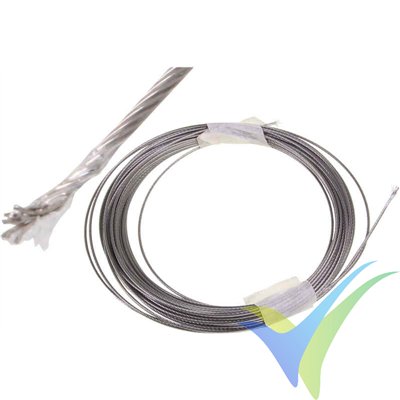 Cable de acero trenzado forrado, 1mm, 10m