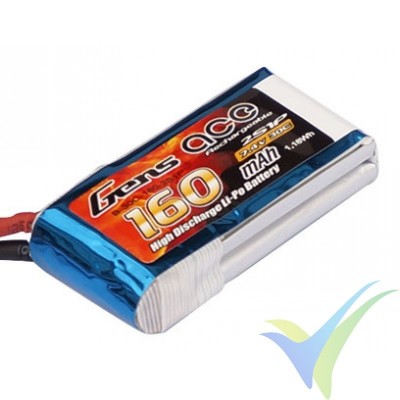 Batería LiPo Gens ace 160mAh (1.18Wh) 2S1P 30C 10.25g