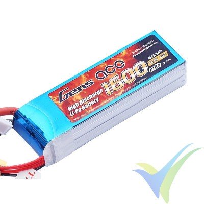 Batería LiPo Gens ace 1600mAh (23.68Wh) 4S1P 40C 200g Deans
