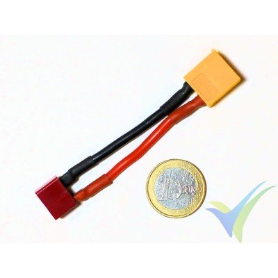Connector adapter XT60 male to Deans female (2.08mm2, 14AWG)