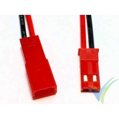 JST connector with 10cm already crimped cable 0.33mm2 (22AWG), male and female